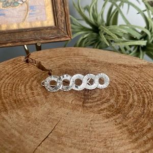 90’s Style Silver Metal Textured Infinity Hair Barrette